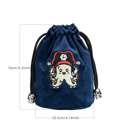 Large DND Dice Bag Blue Dice Storage Bag for D&D Role Playing Games (2.11 Ounce)
