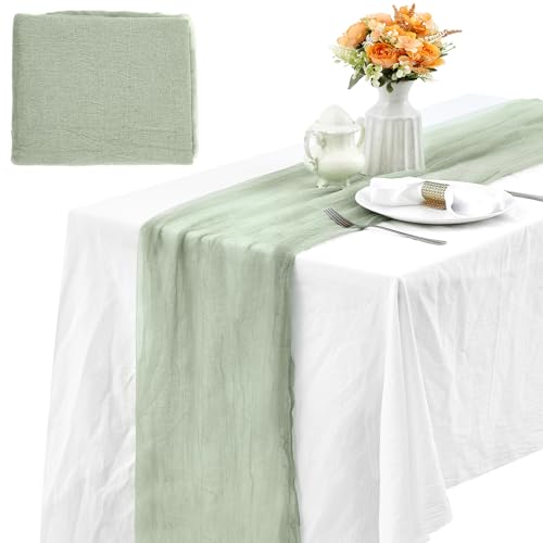 Halloween Cheese Cloth 35.43 x 393.7 Inch Sage Green Cheesecloth Roll for Crafts Large Cotton Muslin Gauze Fabric for Halloween Outdoor & Indoor Spooky Decoration