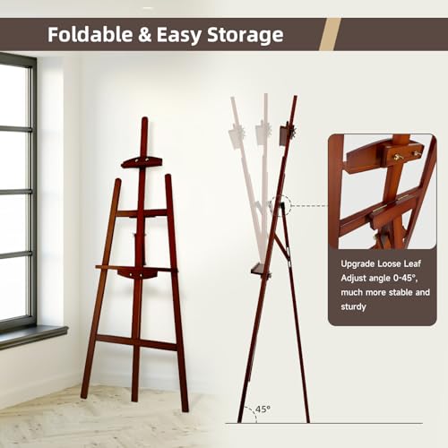 Adjustable Walnut Pine Wooden Painting Easel