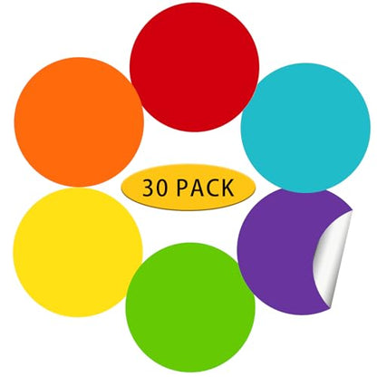 6" Round Large Colored Stickers Labels