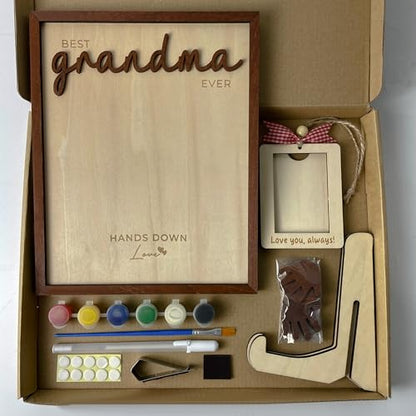 10" Hands Down Best Grandma Ever DIY Handprint Gifts for Grandma with Paints