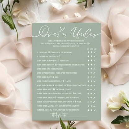 Bridal Shower Games Cards