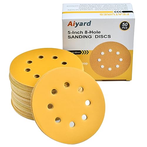 5-Inch 8-Hole Hook and Loop Sanding Discs 600-Grit, 50-Pack (50 Count)
