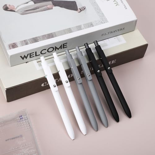 Gel Pens 6 Pcs 0.5mm Retractable Quick Dry Black Ink Pens (6 Count)