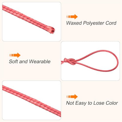 Waxed Cord 1.5mm Waxed Polyester Cord 175 Yard Wax String for Bracelet Making