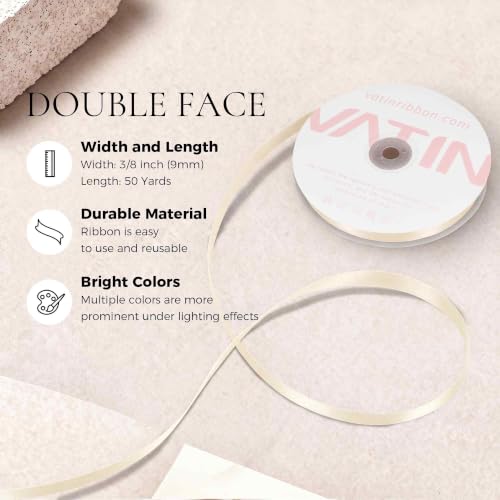 Cream Satin Ribbon 3 (150 Foot)
