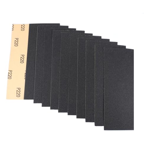 30Pcs 9 x 3.6 Inchs 220 Grit Wet and Dry Handmade Universal Sanding Sheets (30 Count)