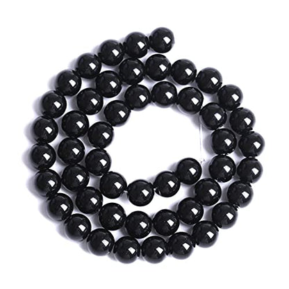 4mm 93pcs Natural Black Agates Onyx Stone Beads Smooth Round Loose Spacer Beads for Jewelry Making DIY Bracelets 15"