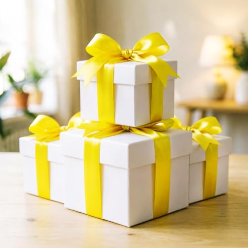 1 Inch x 100yds Light Yellow Satin Ribbon for Crafts