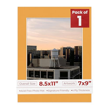 8.5x11 Mat Bevel Cut for 7x9 Photos