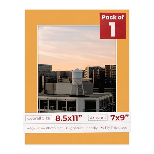 8.5x11 Mat Bevel Cut for 7x9 Photos