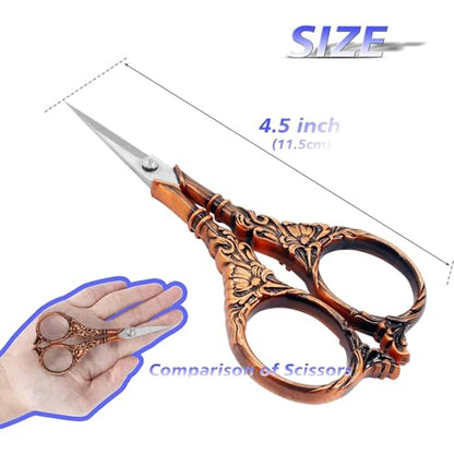 4.5Inch Vintage Crochet Embroidery Scissors Small Sharp Pointed