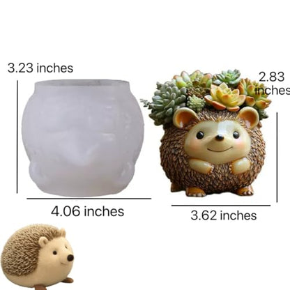 Animal Resin Molds Silicone 3D Cute Hedgehog Epoxy Resin Plaster Candle Holder Wax Molds for Candle Making