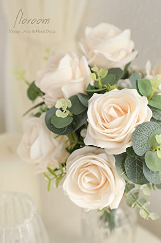 Artificial Flowers 20pcs Real Looking Cream High (20 Count)