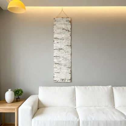 Artificial Birch Bark 3D Realistic Texture 78.7in*19.7in（10.8 Sq.ft）Silicone Material Faux Tree Bark Nature