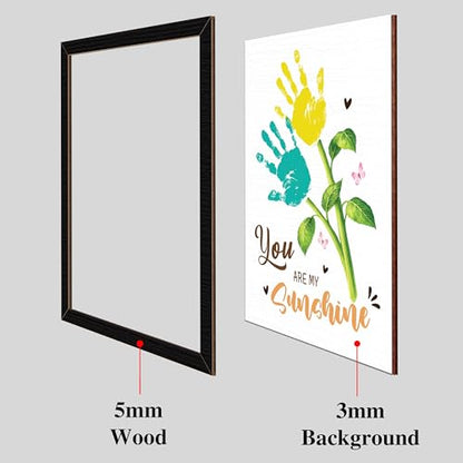 Personalized Handprint Wooden Sign You Are My Sunshine Frame with Paint