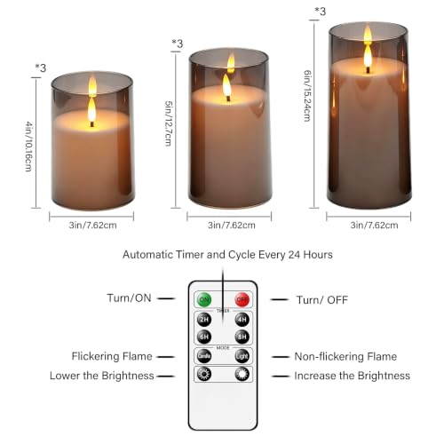 Flickering Flameless Candles Battery Operated with Remote and 2 (9 Count)