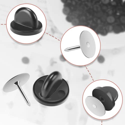 120 Pairs Rubber Blank Pin Backs Butterfly Clutch Backings Holder