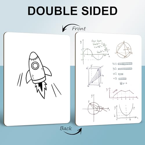 6 Pack Small White Board Dry Erase Classroom Pack Boards 9" x12” Personal Whiteboards for Teachers Lapboards Mini Whiteboard Erasers Included Colors pens (6 Count)