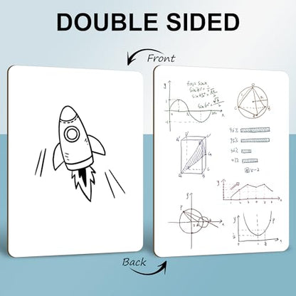 6 Pack Small White Board Dry Erase Classroom Pack Boards 9" x12” Personal Whiteboards for Teachers Lapboards Mini Whiteboard Erasers Included Colors pens (6 Count)