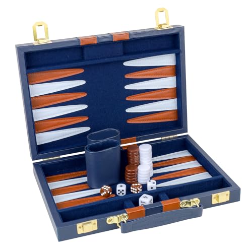 Backgammon Set 2 Players Classic Backgammon Sets for Adults Board Game with PU Leather Case Portable and Travel Backgammon Set