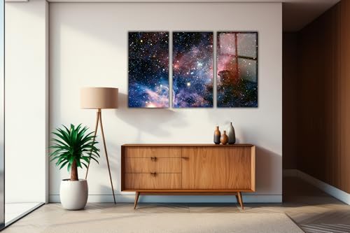 Stunning Nebula Tempered Glass Wall Art Painting for Living Room