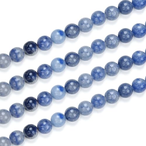 35pcs Adabele Natural Blue Aventurine Gemstone 10mm Round Beads (36 Count)