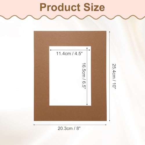 Picture Mats 8 x 10 for 5 x 7 Pictures Acid Free White Core Bevel Cut Frame Mattes for Display Art Measuring