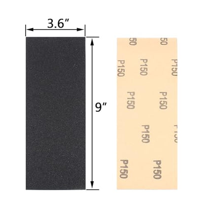 30Pcs 9 x 3.6 Inchs 150 Grit Wet and Dry Handmade Universal Sanding Sheets