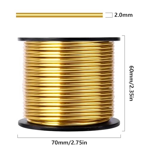 95FT 14 Gauge Bendable Gold Aluminum Craft Wire for Jewelry Making Craft (95 Foot)