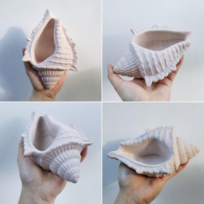 Large Conch Silicone Mold Unique Conch Shaped Tray Resin Concrete Mold 3D Candle Vessels Trinket Holder Container Epoxy Molds Marine Shell Storage Tray Casting Clay Craft Mould DIY Home Decor