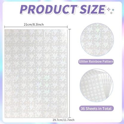 36 Sheets Holographic Sticker Paper