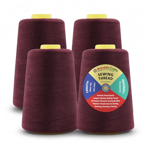 40S 2 Burgundy Polyester 4 Pack of Serger Threads Cones (4 Count)