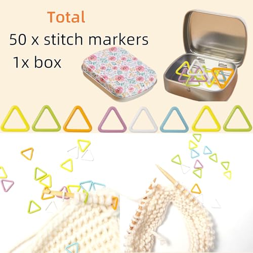 80Pcs Knitting Stitch Markers 4 Shapes Colorful Crochet Stitch Markers with Box for Crocheting and Knitting
