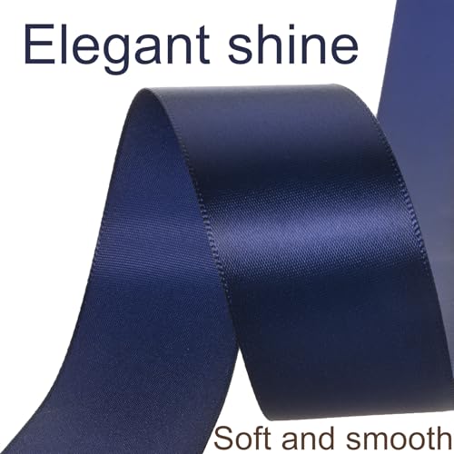 1-1/2 Inch Navy Blue Ribbon 50Yards – Perfect for Gift Wrapping