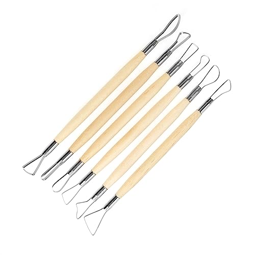 6Pcs Pottery Clay Sculpting Tools Set with Double Ended Loops