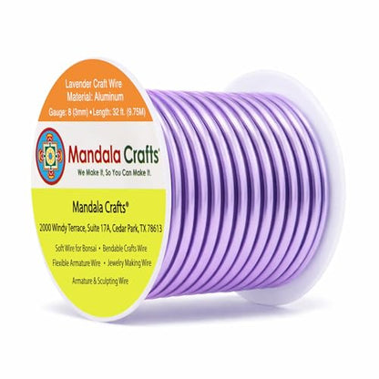 8 Gauge Lavender Anodized Aluminum Craft Wire