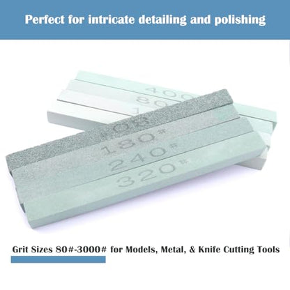 8 pcs Rectangular Shaped Sharpening Stone Sticks Set (8 Count)