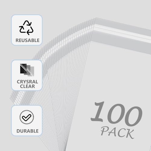100Pack Acid Free Crystal Clear Sleeves Storage Bags for 11x14 Photo