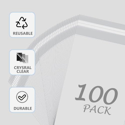 100Pack Acid Free Crystal Clear Sleeves Storage Bags for 11x14 Photo