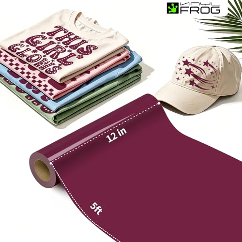 Maroon Heat Transfer Vinyl Roll 12" x5ft Matte HTV Vinyl (5 Foot)