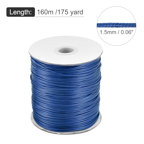 Waxed Cord 1.5mm Waxed Polyester Cord 175 Yard Wax String for Bracelet Making
