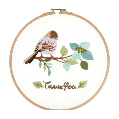 Embroidery Starter Kit Stamped with Pattern Feather Dream with Base and Hoops Cloth Color Threads DIY Cross Stitch Needlework Home Decor Crafts for Adults