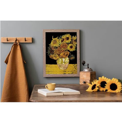 Scratch Art Painting 4 Pcs Vincent Van Gogh Scratch Rainbow Paper Set for Adults and Kids