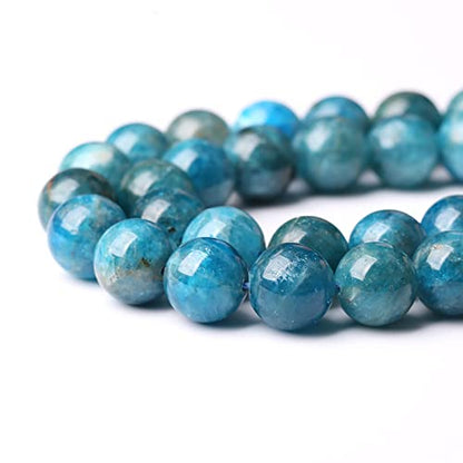 45PCS 8mm AAA Natural Blue Apatite Stone Beads Gemstone Round Loose Spacer Beads for Jewelry Making DIY Bracelet Necklace 15" (16 Count)