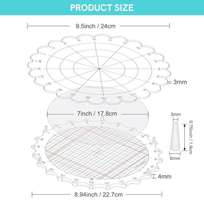 9.5inch 24cm Rotating Stamping Platform Stamp & Spin Tool for Stamping Circular Designs Stamping Positioning Tool with Lines for Scrapbooking Crafts Card Making Arts Supplies