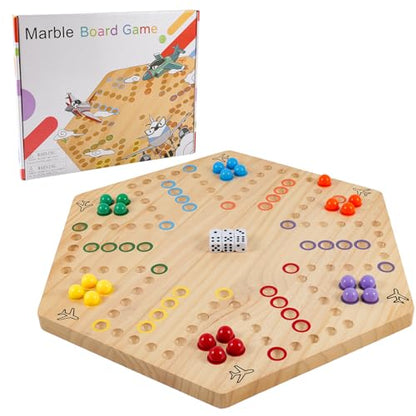 Large 20 inches Wood Wahoo Marble Board Game 2 Sided Game 2