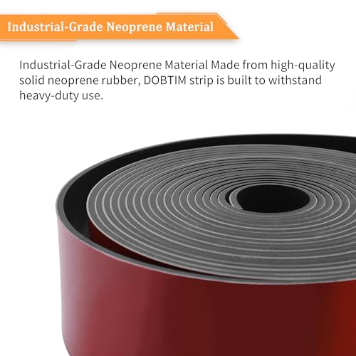 Solid Neoprene Rubber Strips with Adhesive Backing 1 (25 Foot)