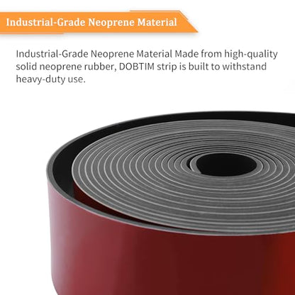 Solid Neoprene Rubber Strips with Adhesive Backing 1 (25 Foot)