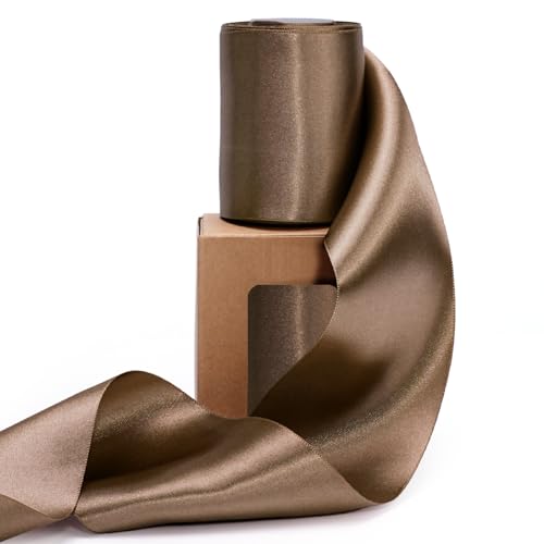 Brown Satin Ribbon 3 Inch x 10 Yards Double Faced